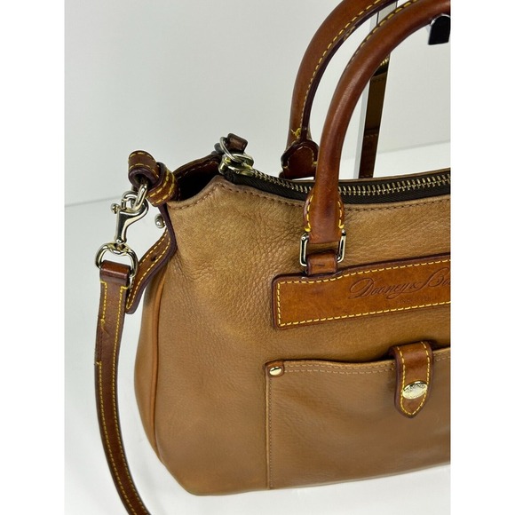 Dooney & Bourke Florentine VTG Satchel Med Camel Tear Drop Crossbody Rare Classy - Picture 4 of 12
